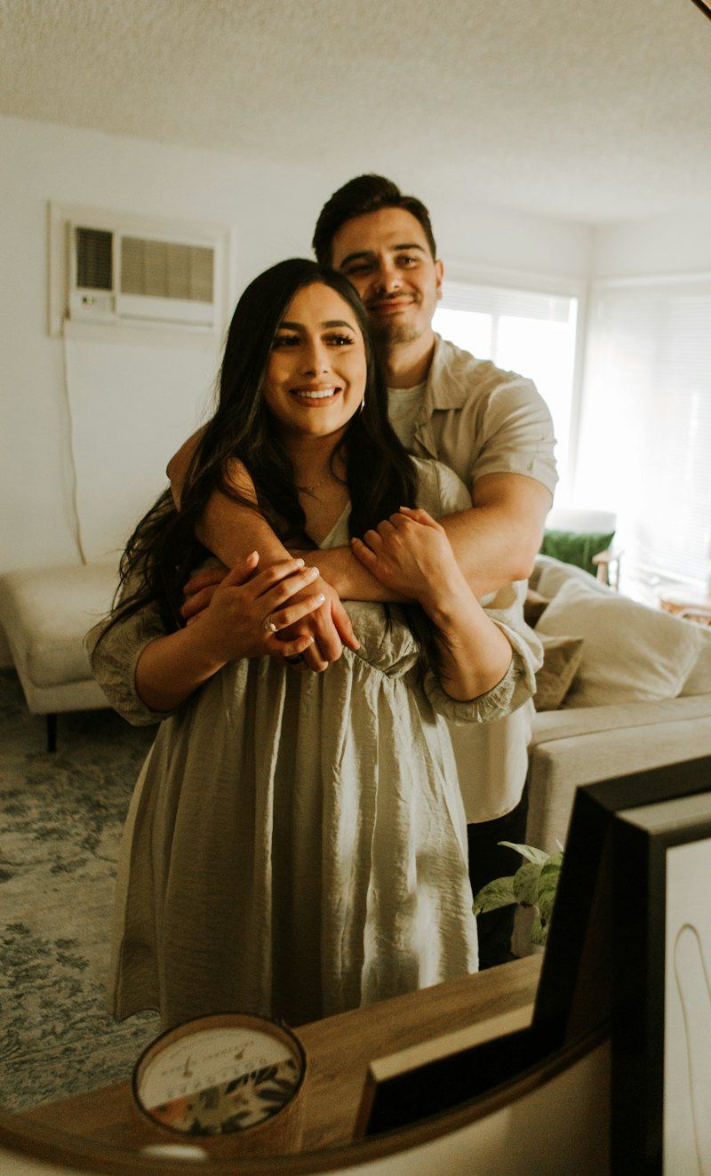 Man and woman hugging