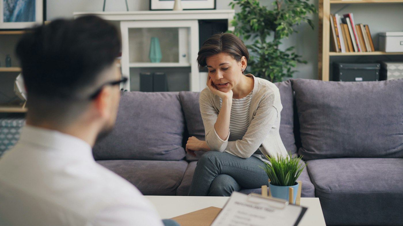 Practitioner in session with an adult client